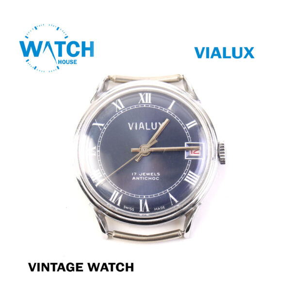 VIALUX Vintage Swiss Made Watch-Manual- Special Stainless Steel Back - Water Resistant.
