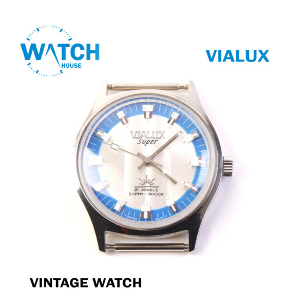 VIALUX Vintage Swiss Made Watch-Manual- Special Stainless Steel Back - Water Resistant.