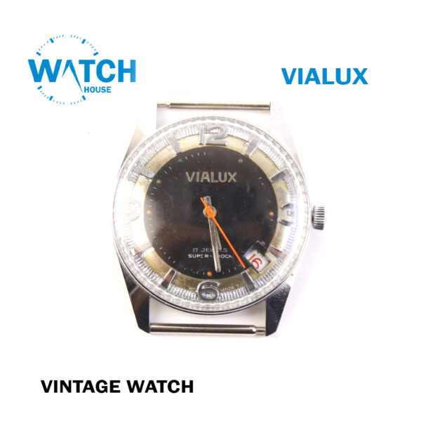 VIALUX Vintage Swiss Made Watch-Manual- Special Stainless Steel Back - Water Resistant.