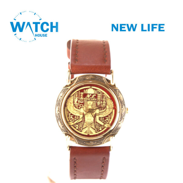New Life, Assembling in Egypt 21K Gold Tone Dail | Swiss Movement | Leather Strap | Limited Edition.