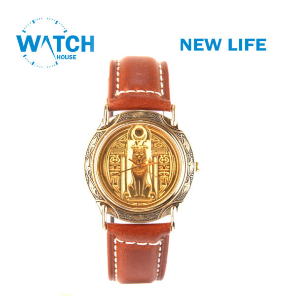 New Life, Assembling in Egypt 21K Gold Tone Dail | Swiss Movement | Leather Strap | Limited Edition.